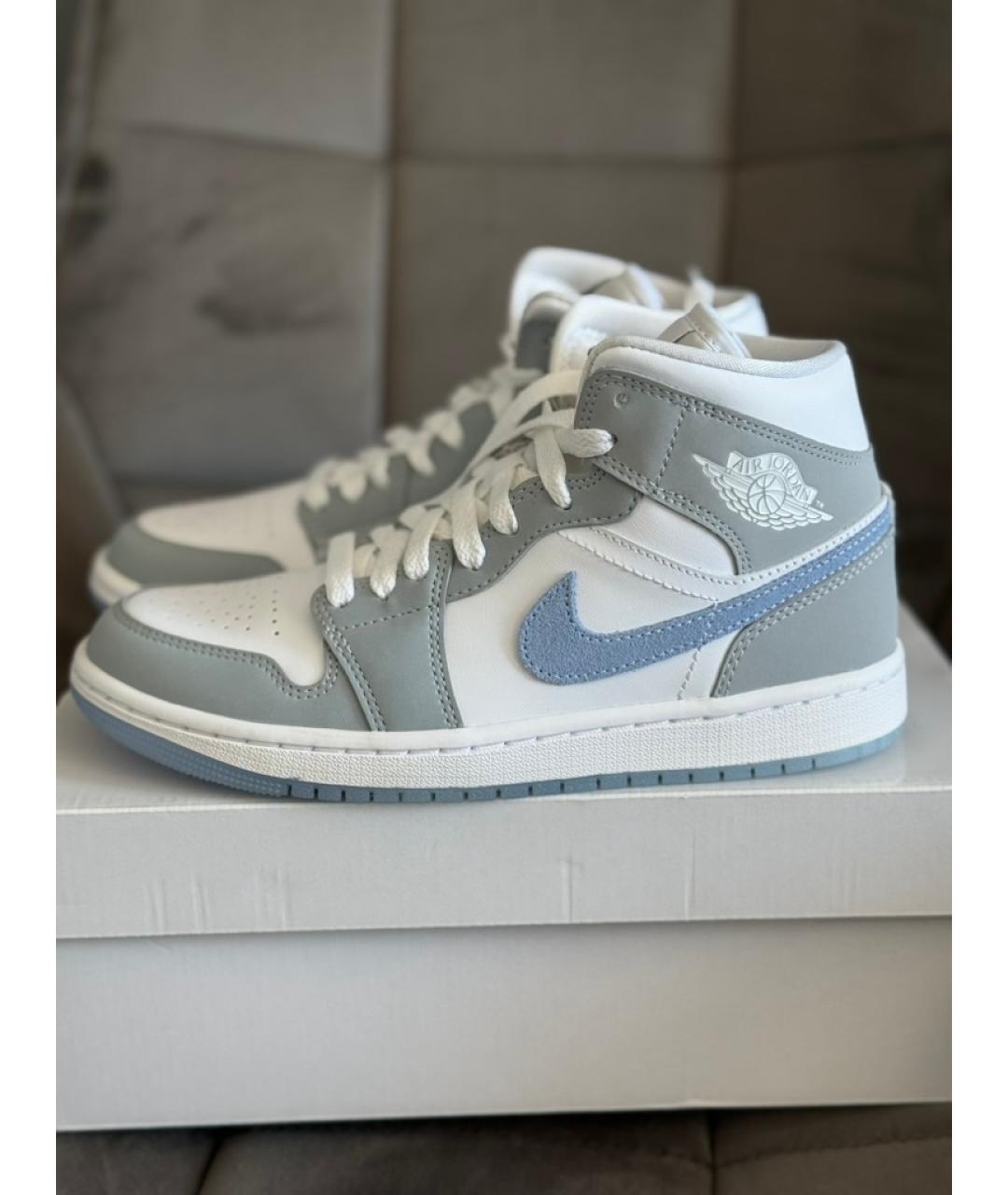 JORDAN Серые кожаные кроссовки, фото 3