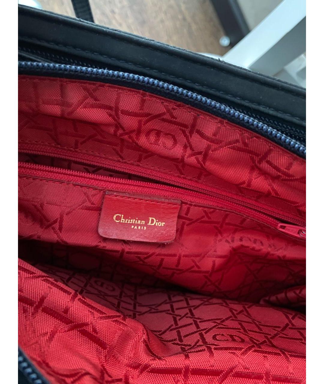 CHRISTIAN DIOR Черная тканевая сумка через плечо, фото 5