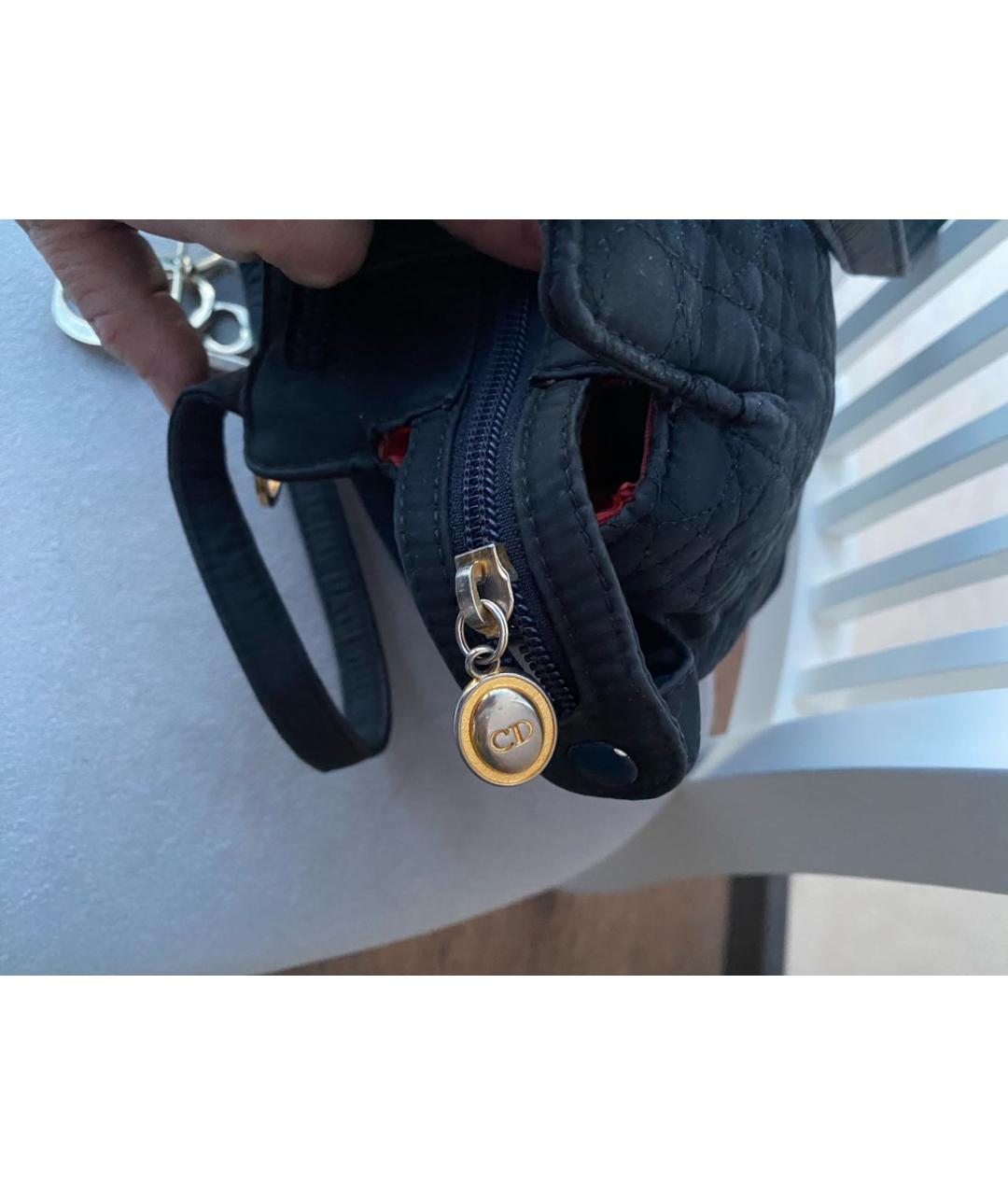 CHRISTIAN DIOR Черная тканевая сумка через плечо, фото 7