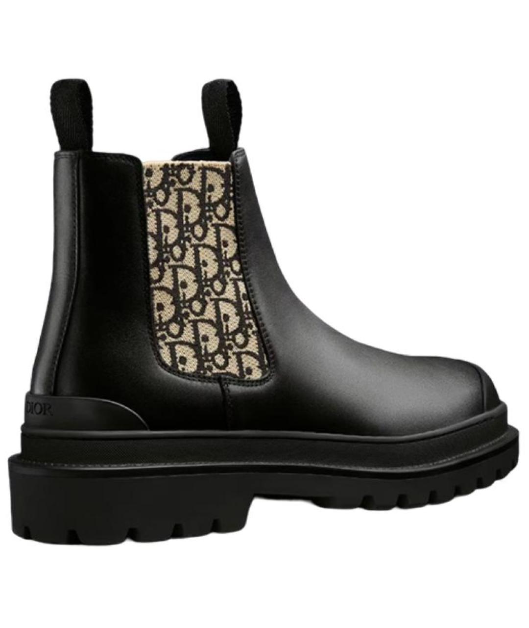 CHRISTIAN DIOR Черные кожаные низкие ботинки, фото 4