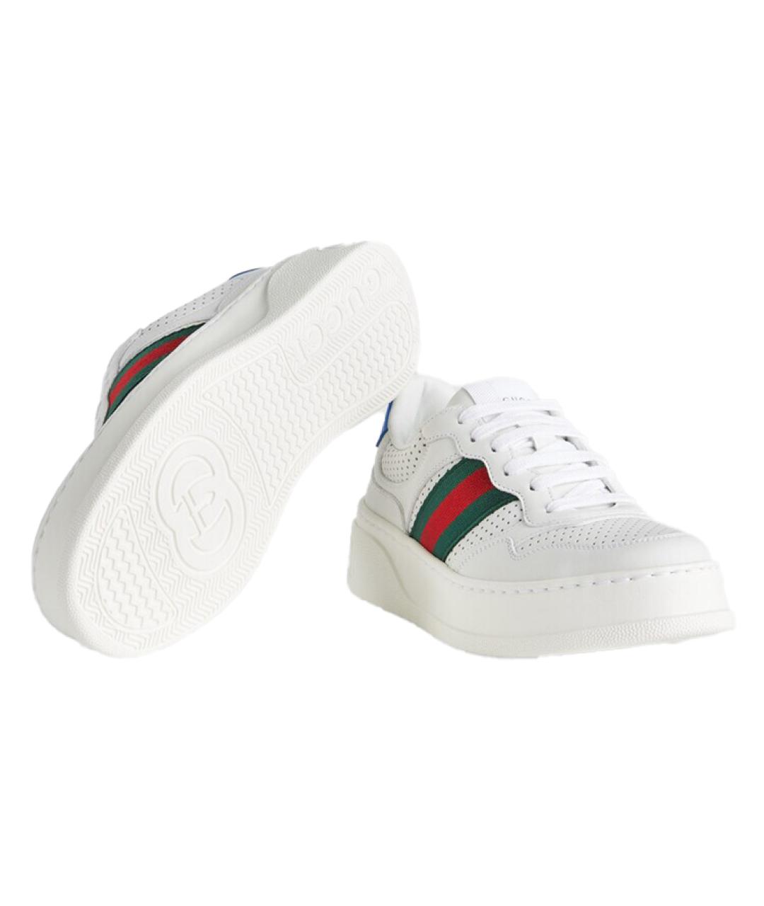 GUCCI Белые кожаные кеды, фото 5