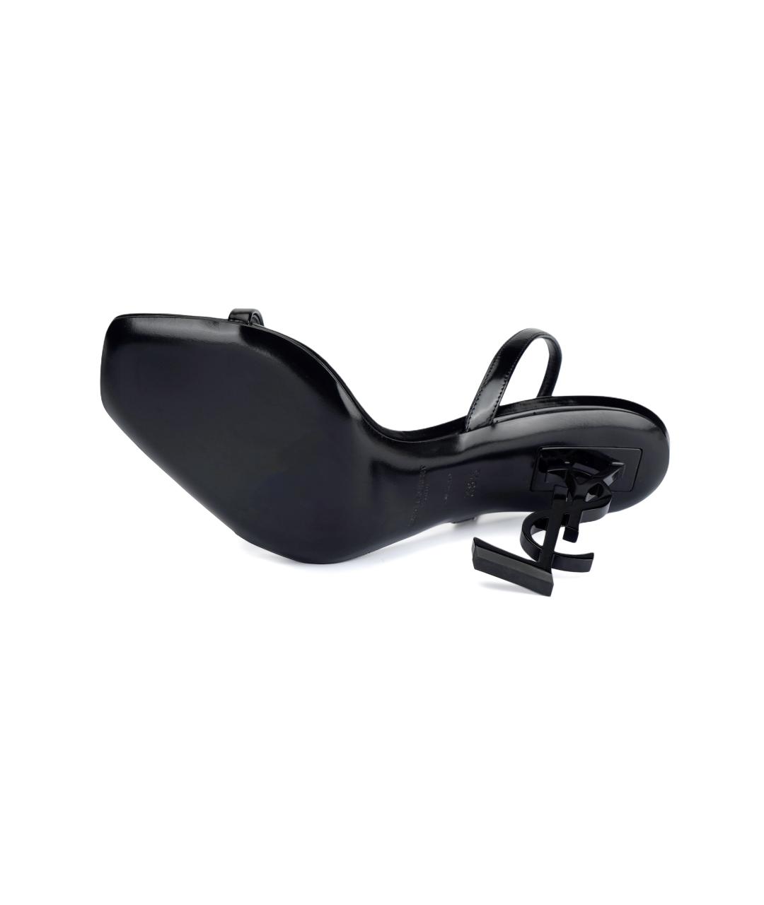 SAINT LAURENT Черные кожаные сандалии, фото 5