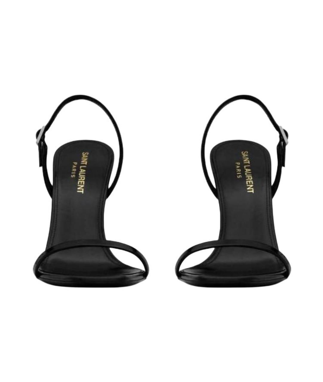 SAINT LAURENT Черные кожаные сандалии, фото 3