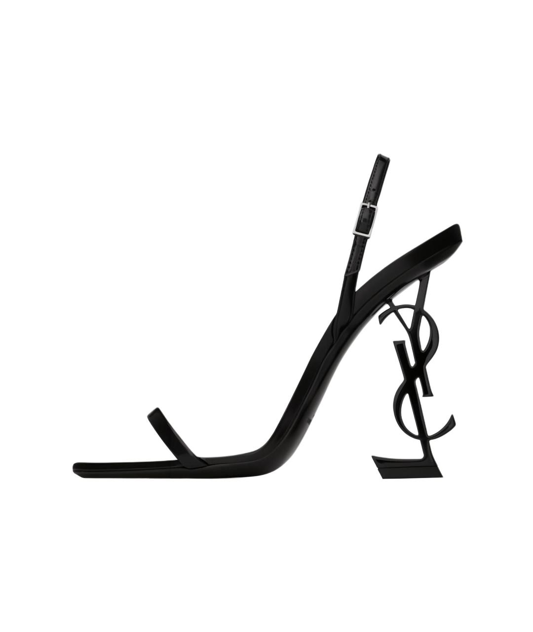 SAINT LAURENT Черные кожаные сандалии, фото 7