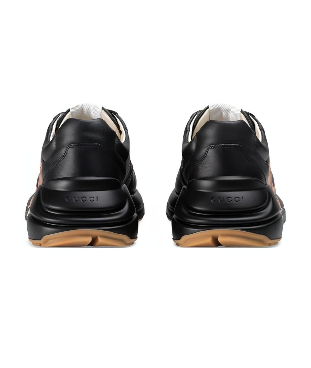 GUCCI Черные кожаные высокие кроссовки / кеды, фото 4