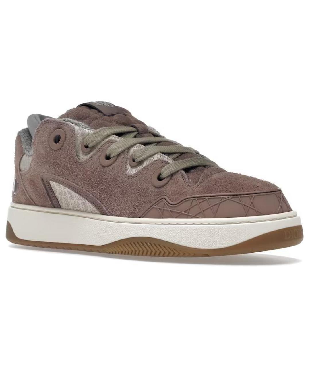 CHRISTIAN DIOR Коричневые замшевые низкие кроссовки / кеды, фото 4