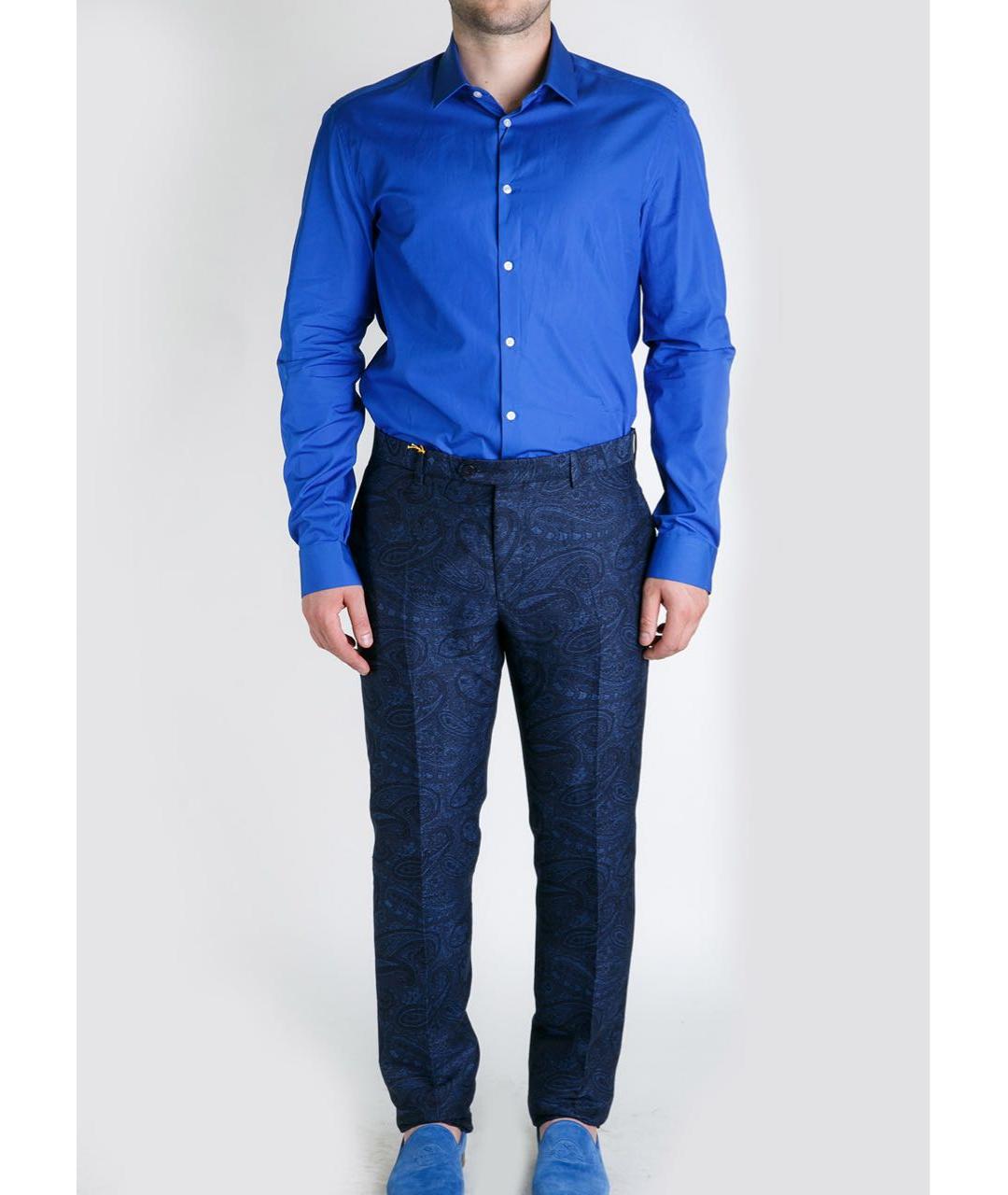 KENZO Синяя хлопковая кэжуал рубашка, фото 3