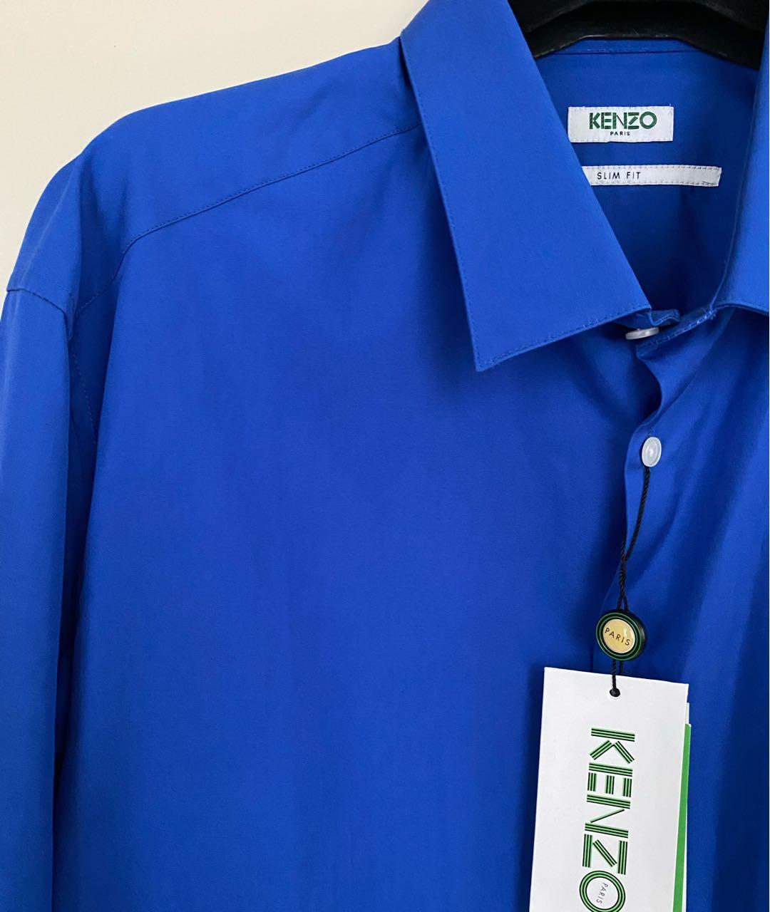 KENZO Синяя хлопковая кэжуал рубашка, фото 6