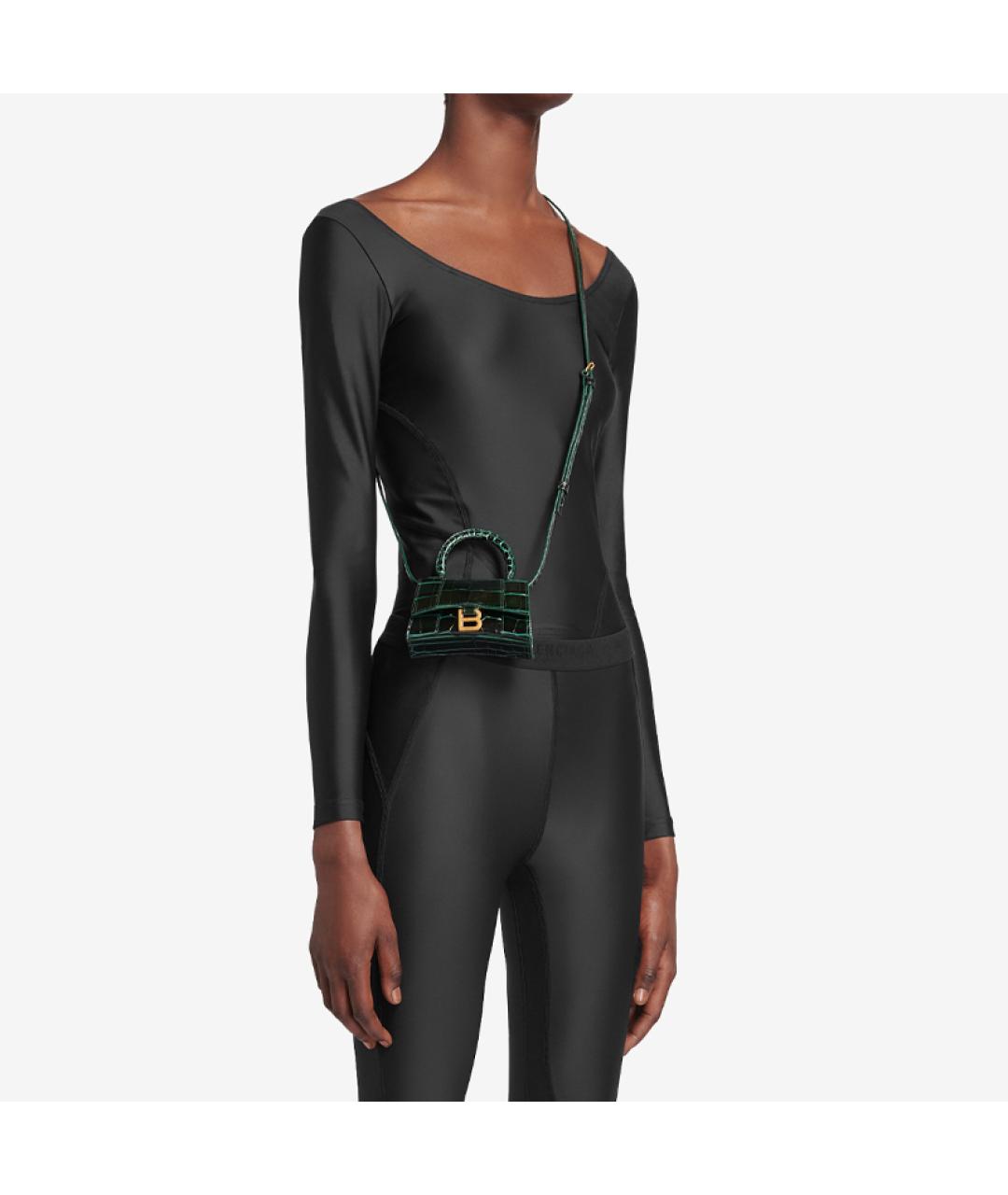 BALENCIAGA Зеленая кожаная сумка через плечо, фото 6