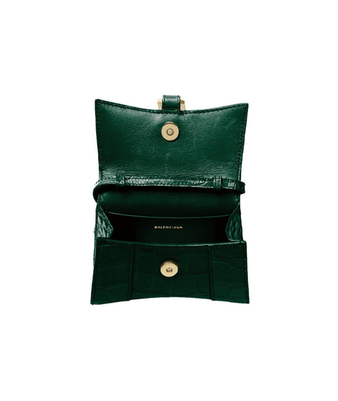 BALENCIAGA Зеленая кожаная сумка через плечо, фото 4