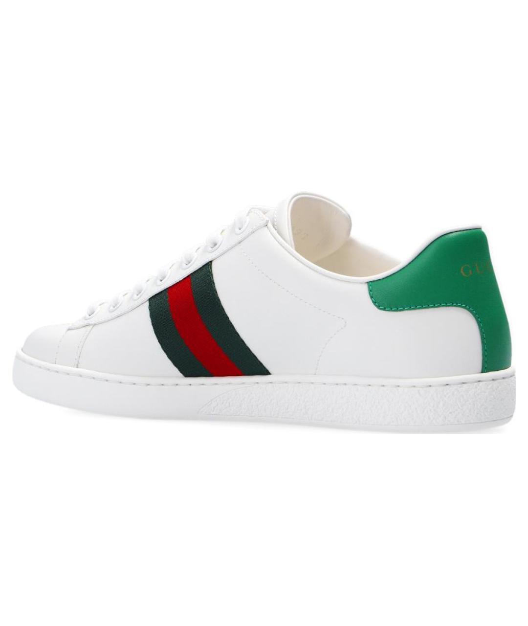 GUCCI Белые кожаные кеды, фото 4