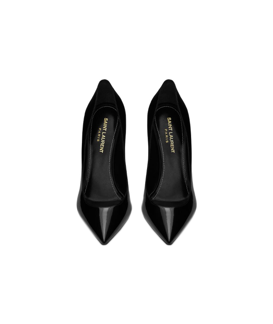 SAINT LAURENT Черные кожаные туфли, фото 3