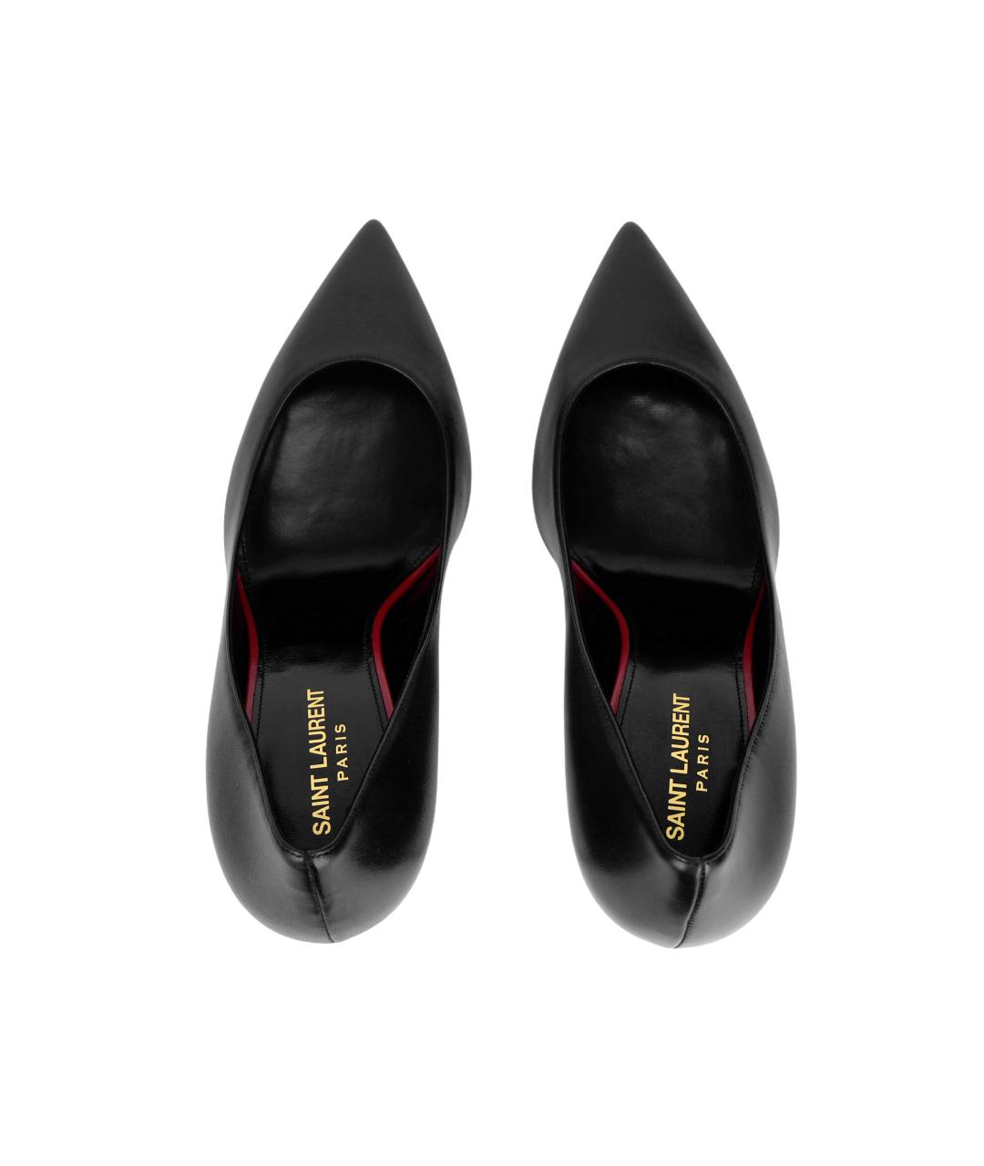 SAINT LAURENT Черные кожаные туфли, фото 3