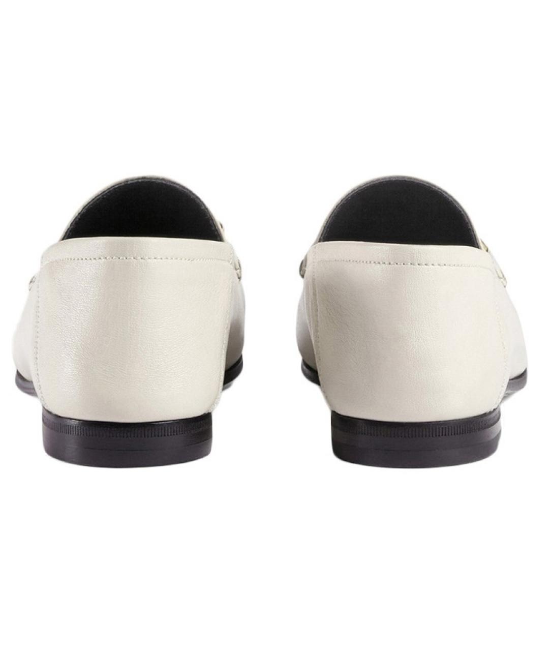 GUCCI Белые кожаные лоферы, фото 5