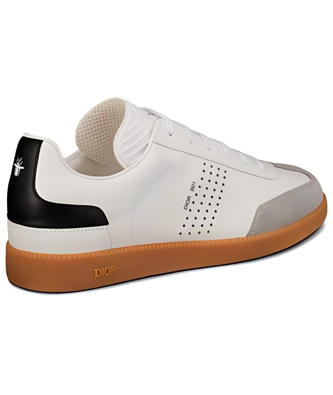 CHRISTIAN DIOR Белые кожаные низкие кроссовки / кеды, фото 5