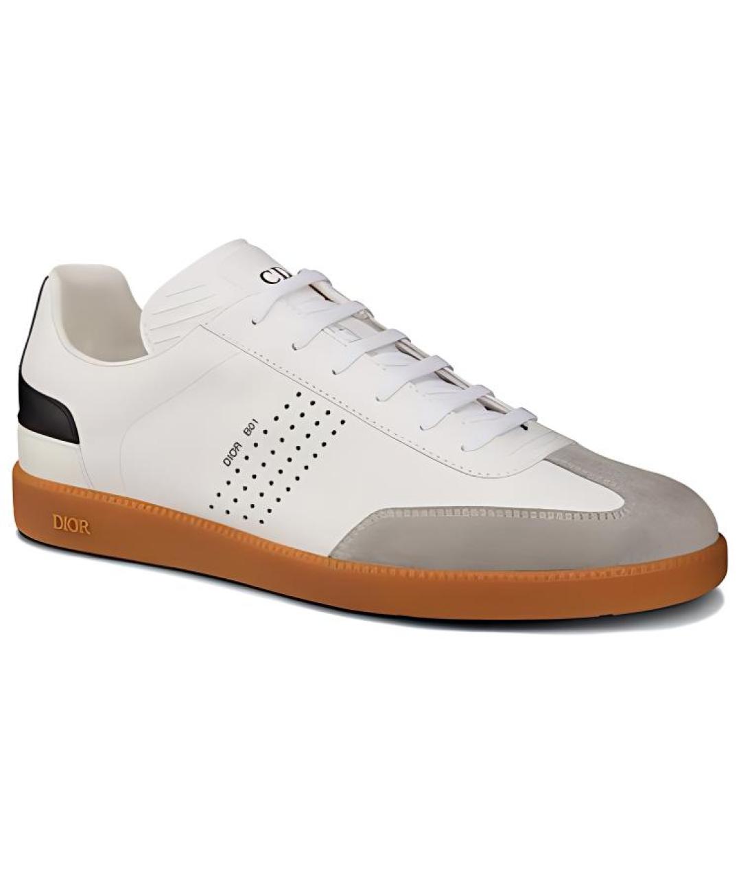 CHRISTIAN DIOR Белые кожаные низкие кроссовки / кеды, фото 3