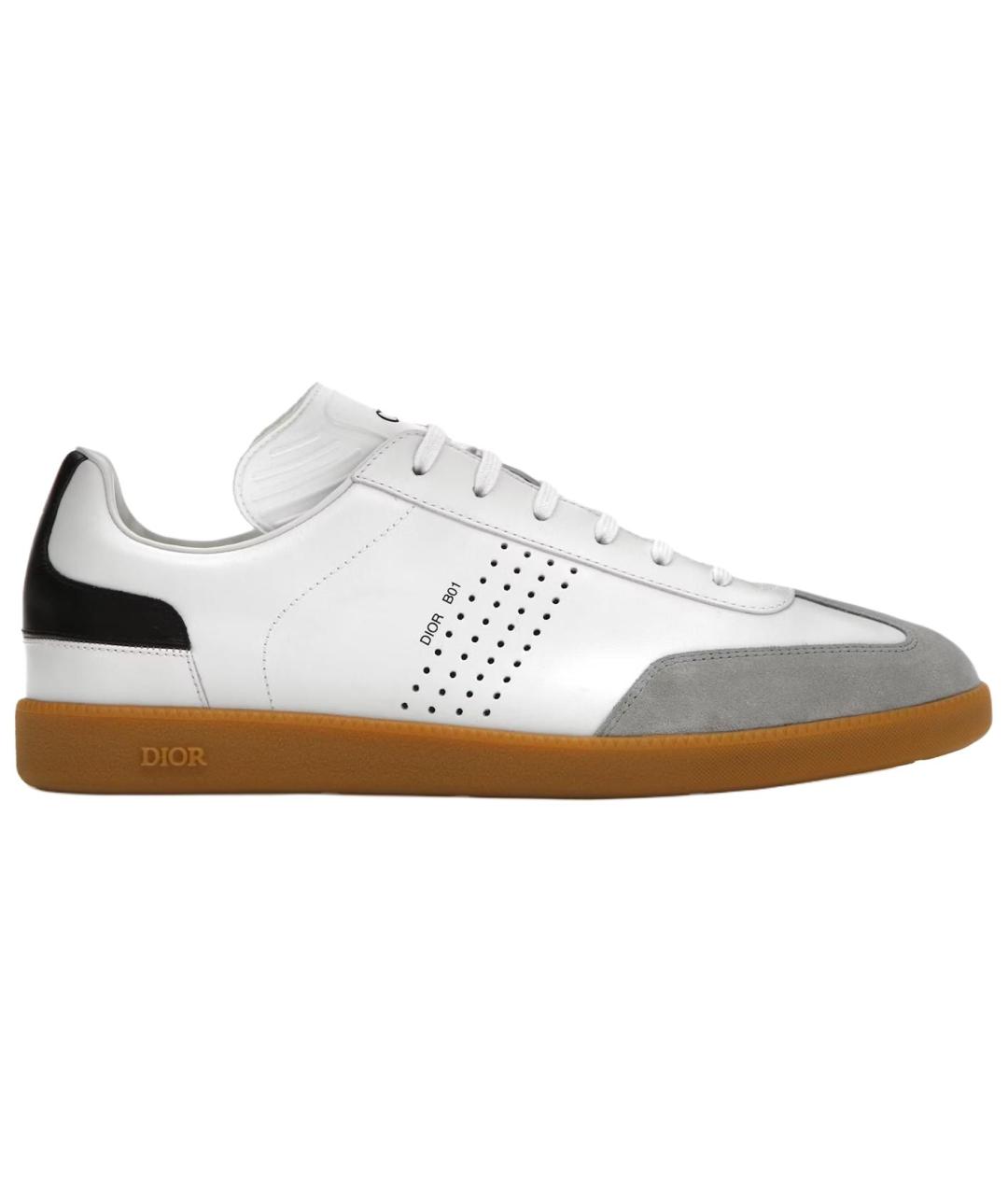 CHRISTIAN DIOR Белые кожаные низкие кроссовки / кеды, фото 6