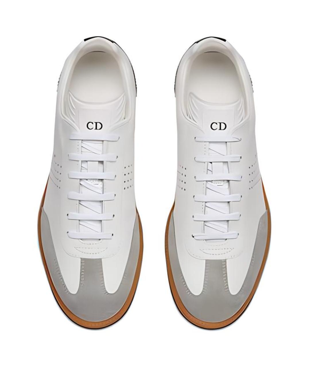 CHRISTIAN DIOR Белые кожаные низкие кроссовки / кеды, фото 4