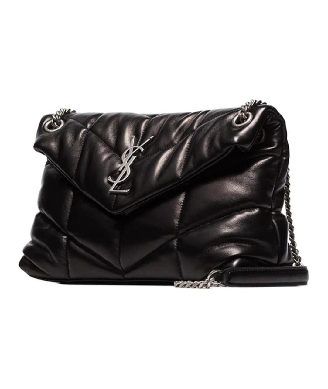 SAINT LAURENT Черная кожаная сумка через плечо, фото 3