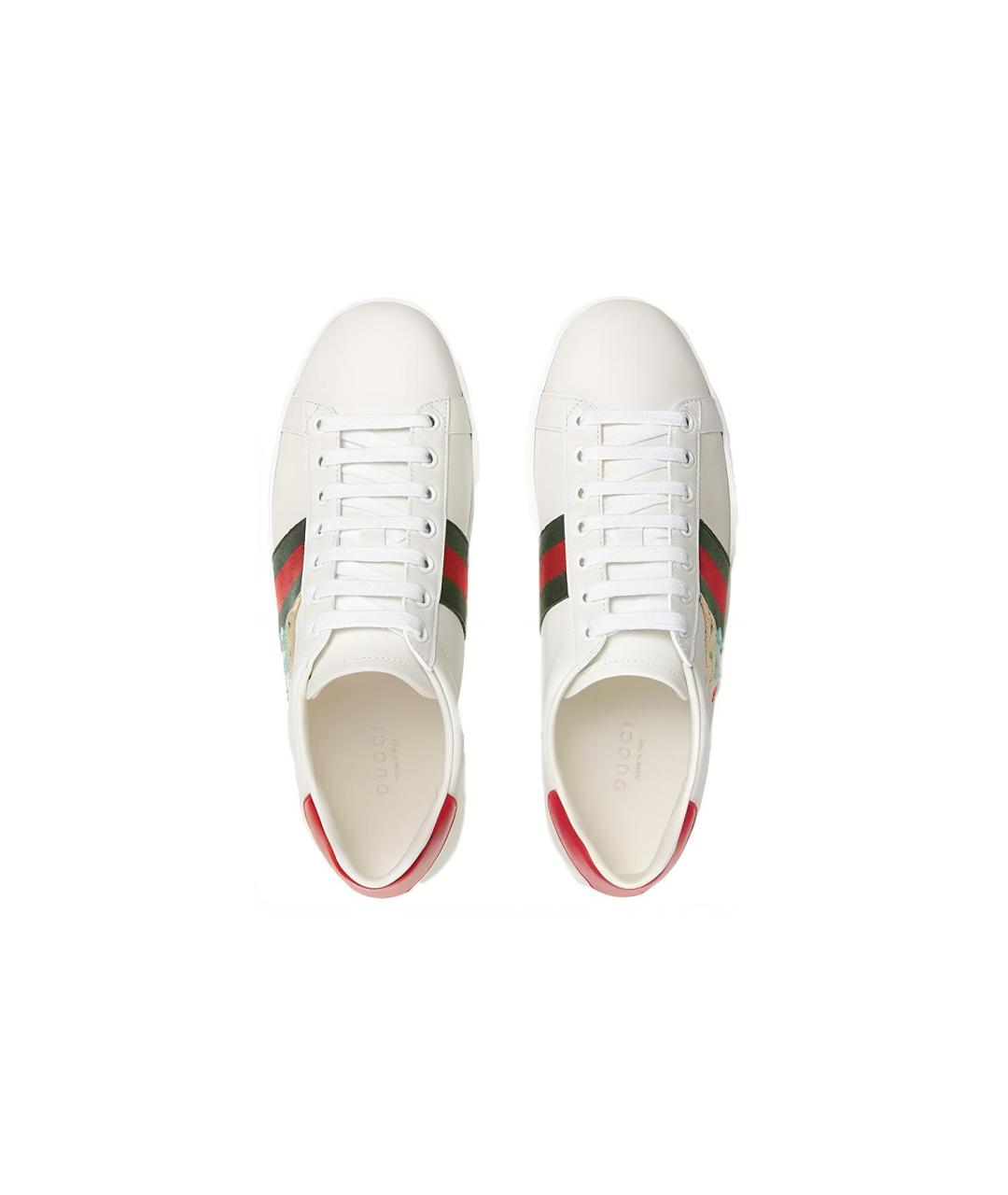 GUCCI Белые кожаные кеды, фото 3