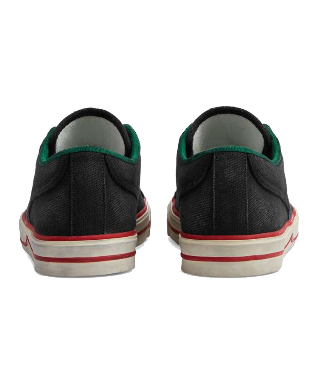 GUCCI Черные текстильные низкие кроссовки / кеды, фото 5