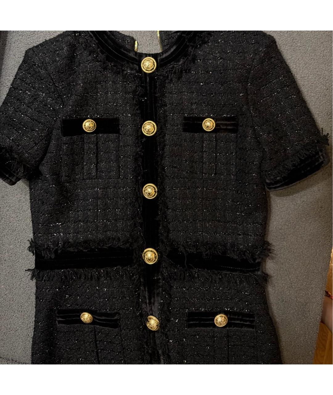 BALMAIN Черное бархатное вечернее платье, фото 4