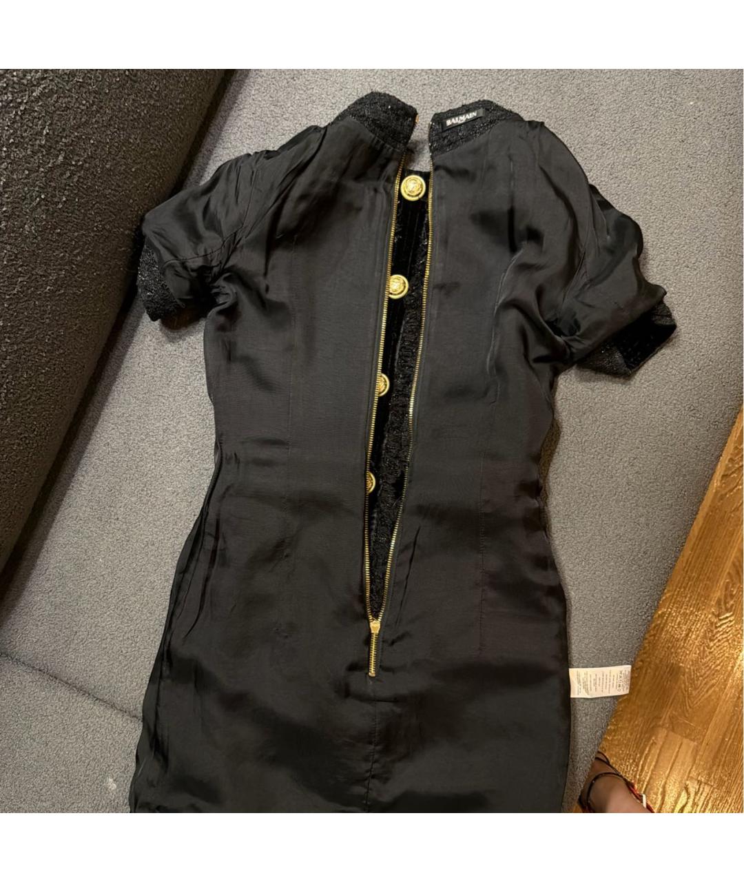 BALMAIN Черное бархатное вечернее платье, фото 3