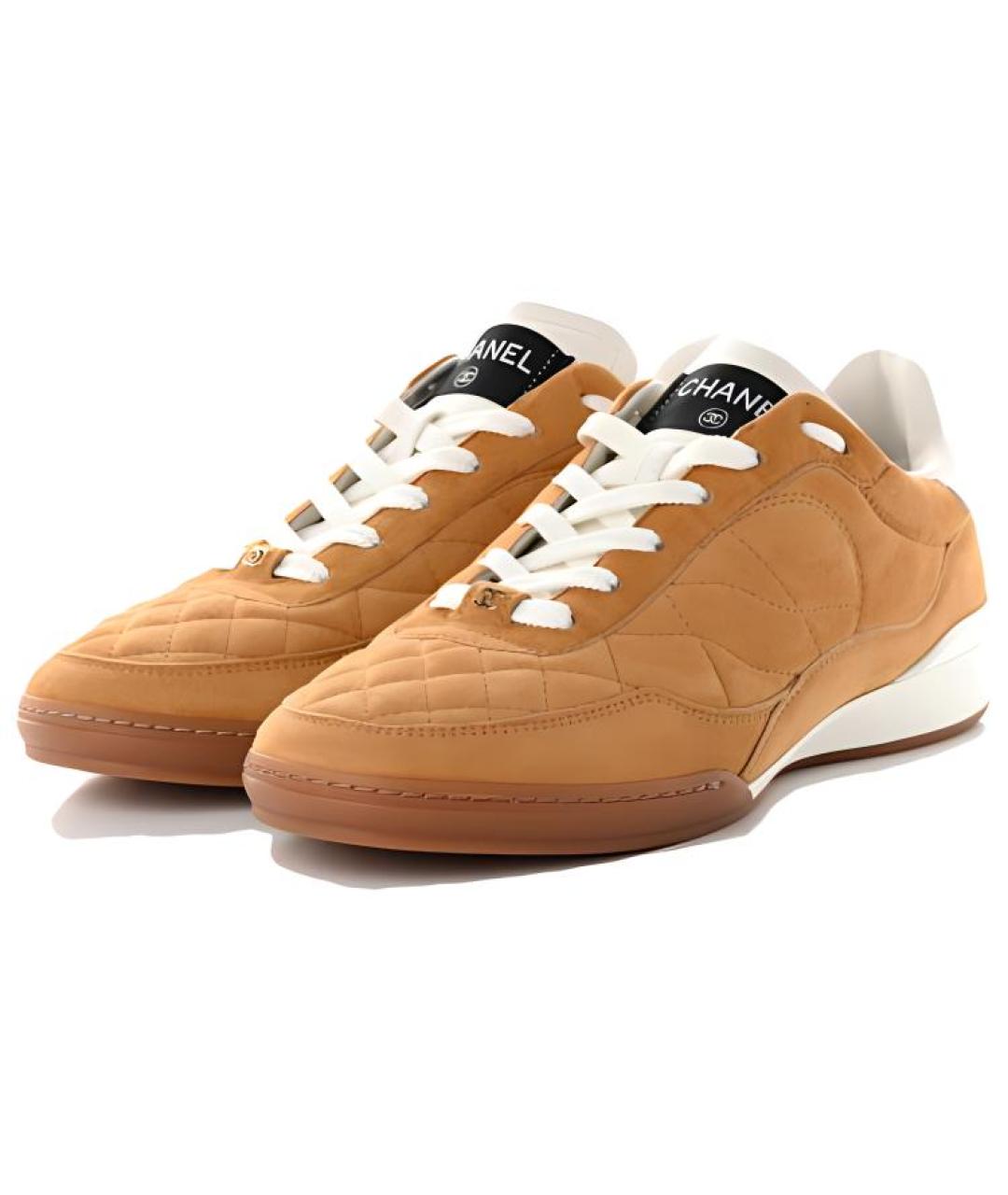 CHANEL Коричневые замшевые кеды, фото 3