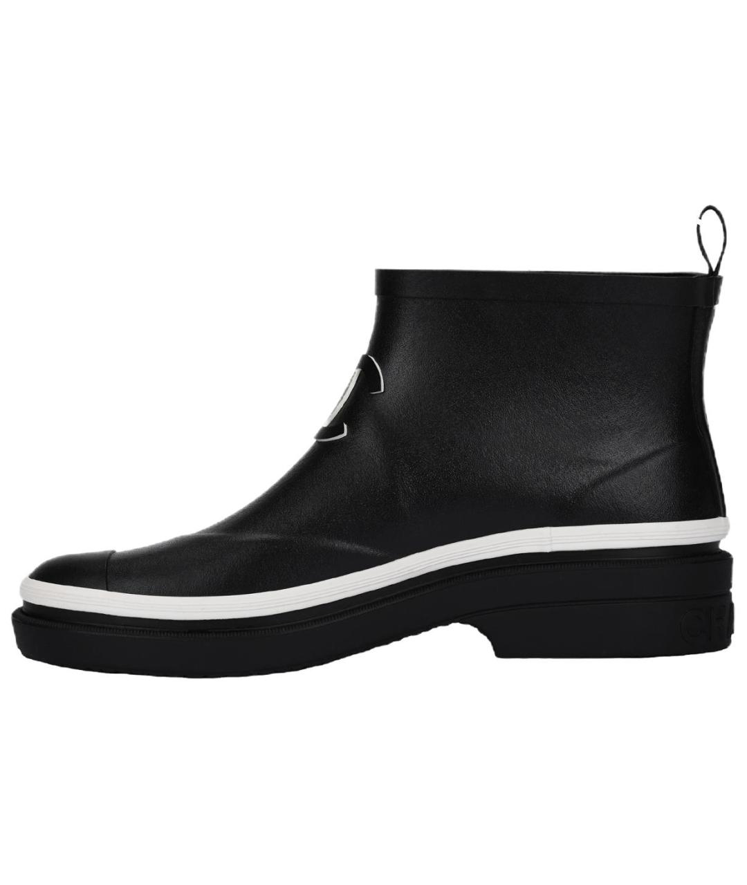 CHANEL Черные резиновые ботинки, фото 2