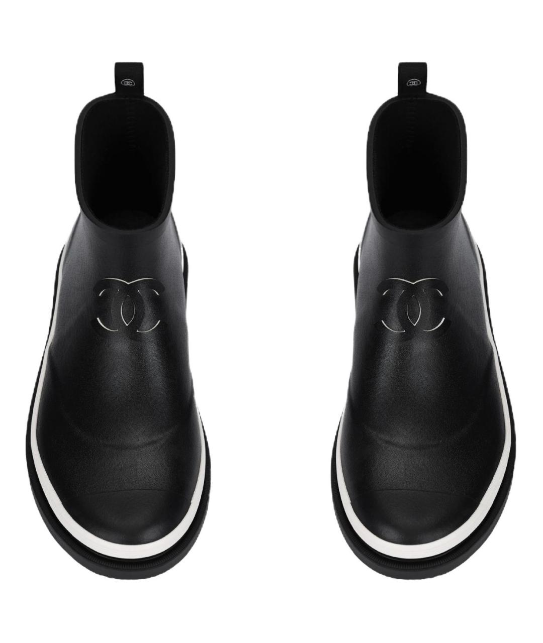 CHANEL Черные резиновые ботинки, фото 3