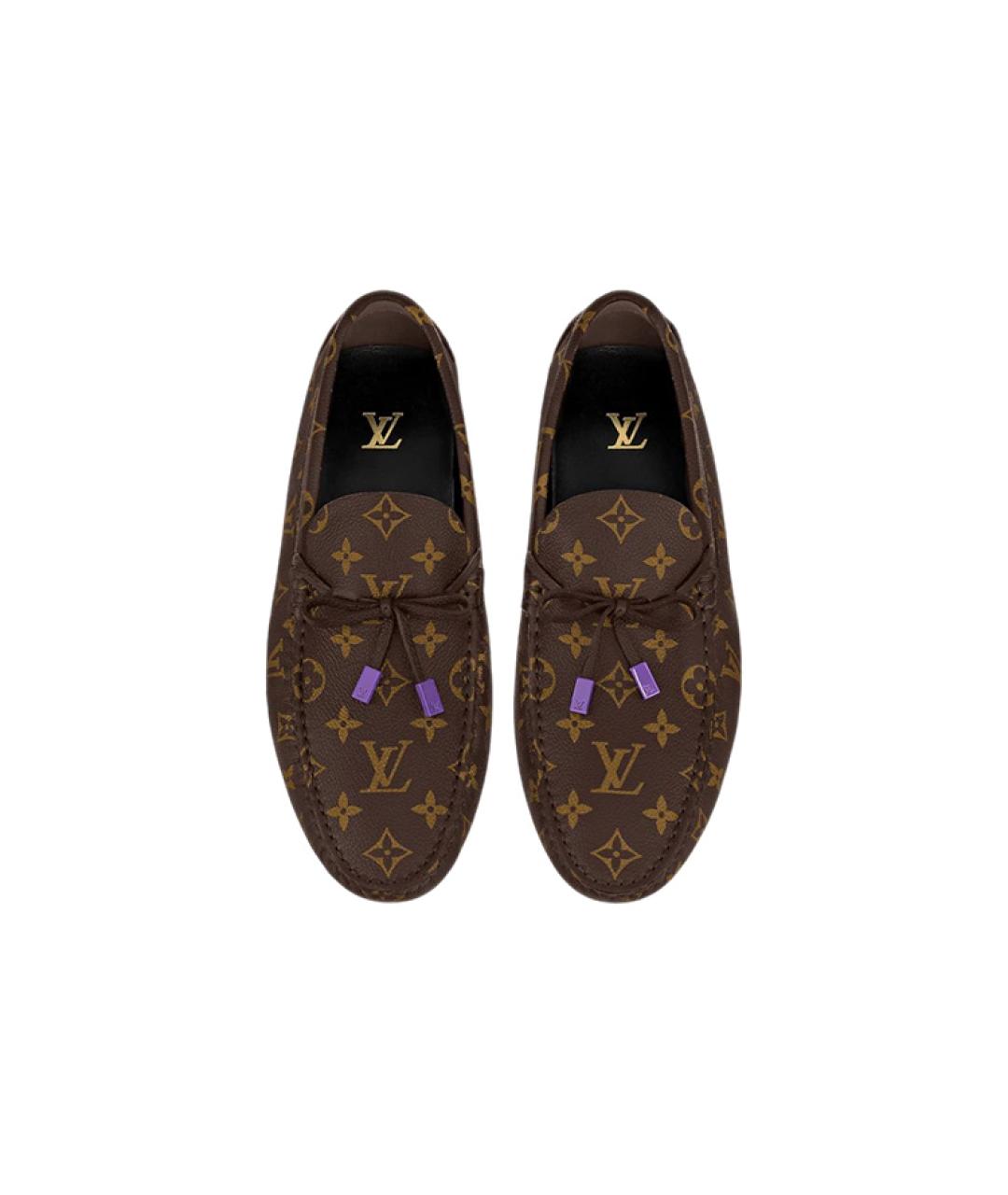 LOUIS VUITTON Коричневые кожаные лоферы, фото 3