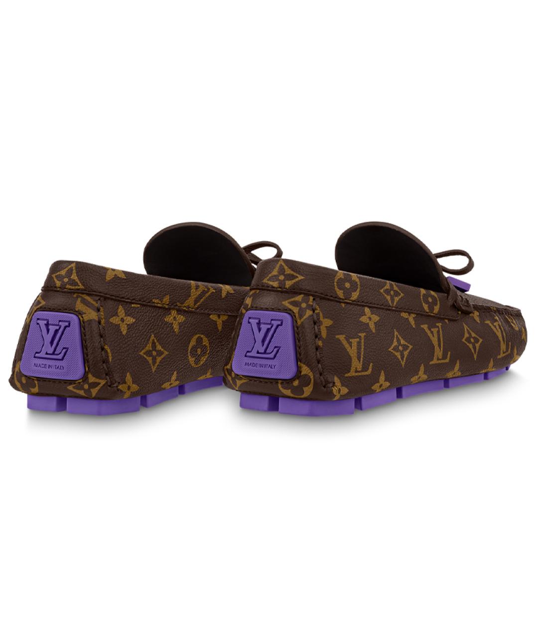 LOUIS VUITTON Коричневые кожаные лоферы, фото 2