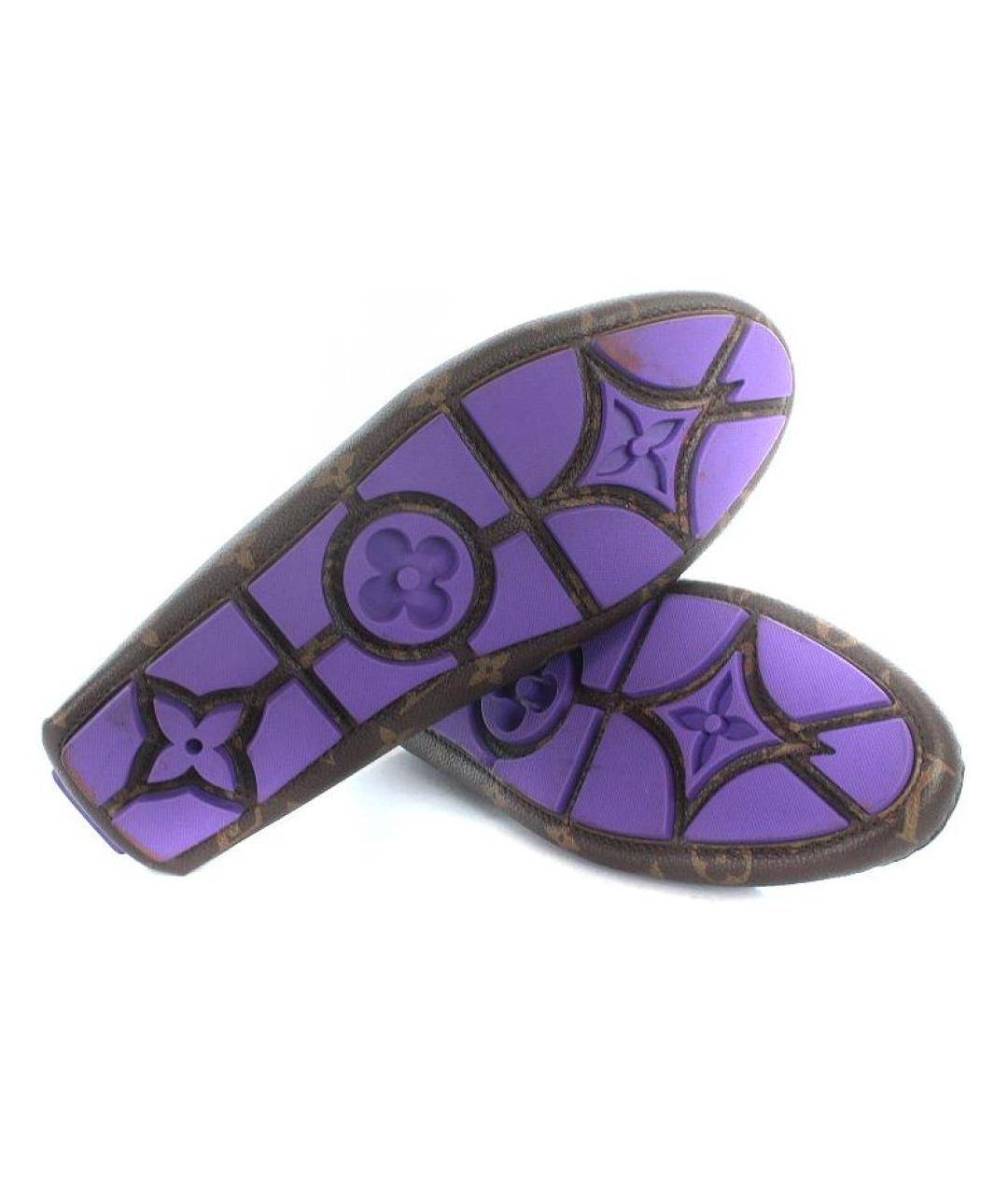 LOUIS VUITTON Коричневые кожаные лоферы, фото 5