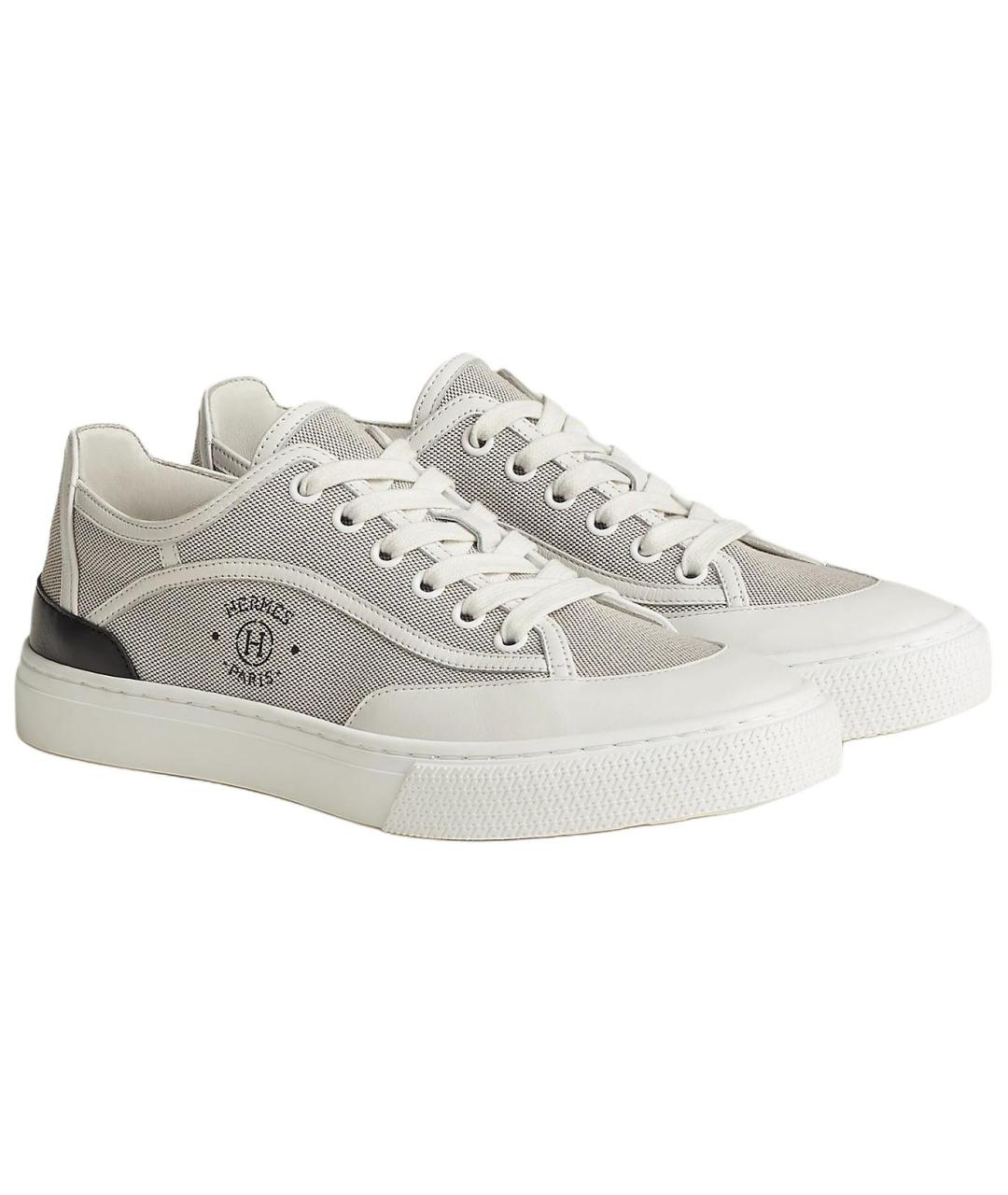 HERMES Серые текстильные кеды, фото 2