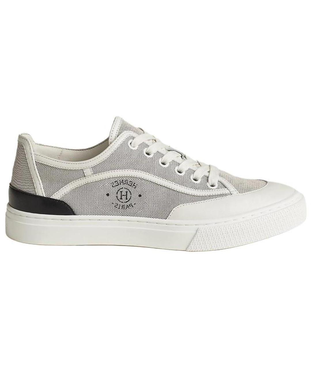 HERMES Серые текстильные кеды, фото 1