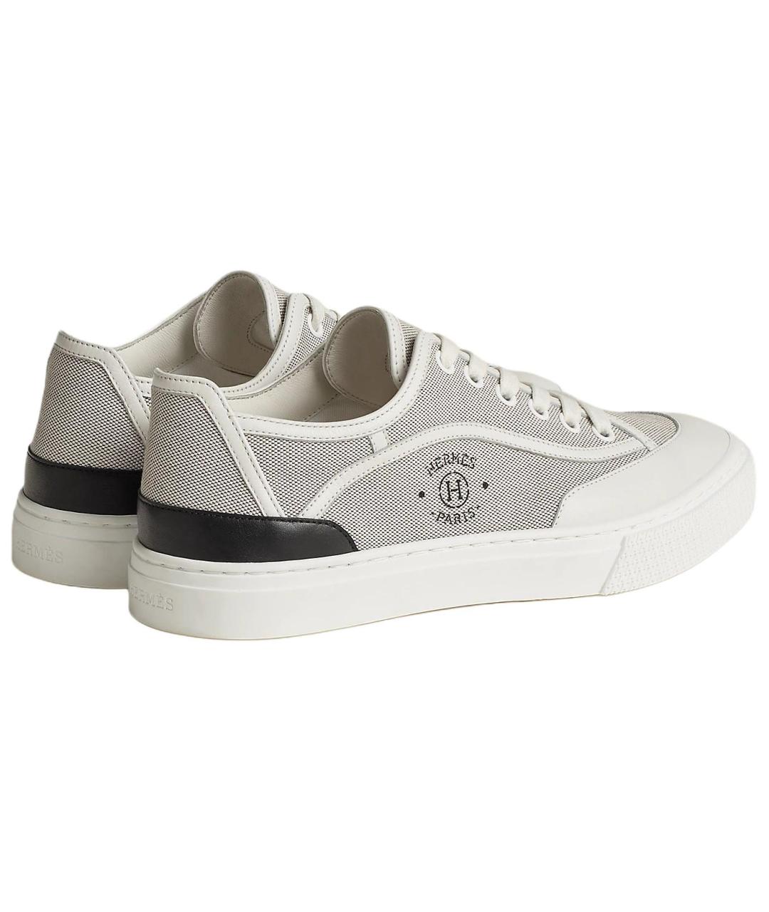 HERMES Серые текстильные кеды, фото 3