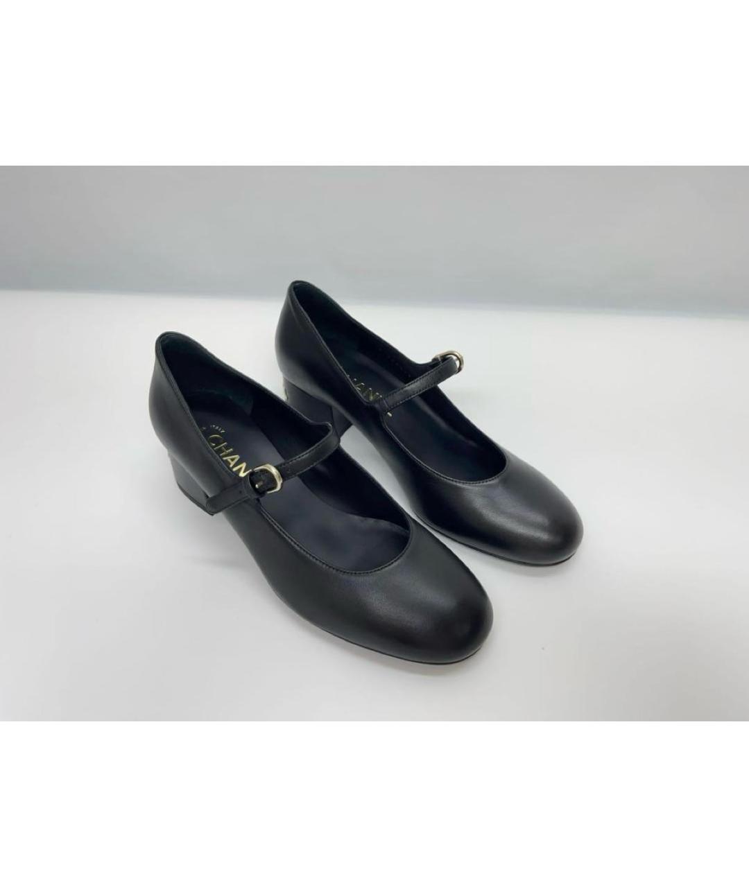 CHANEL Черные кожаные туфли, фото 2