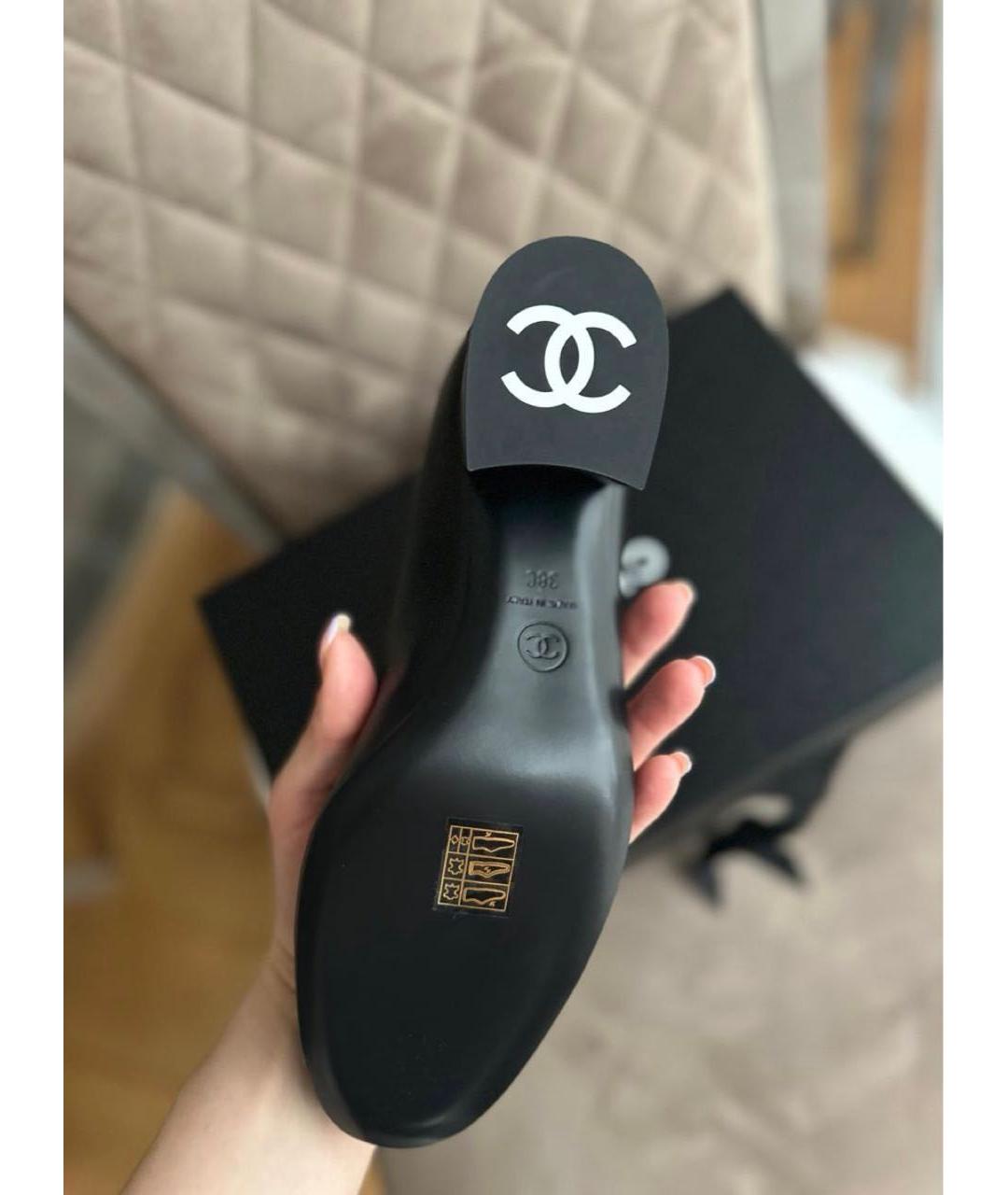 CHANEL Черные кожаные туфли, фото 5