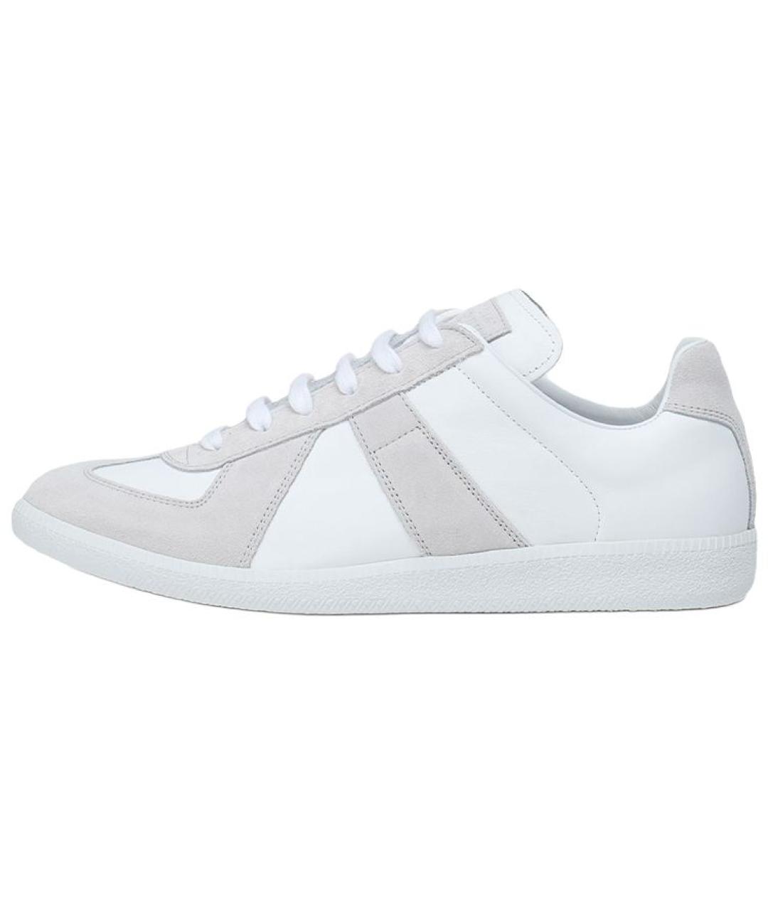 MAISON MARGIELA Белые кожаные низкие кроссовки / кеды, фото 2