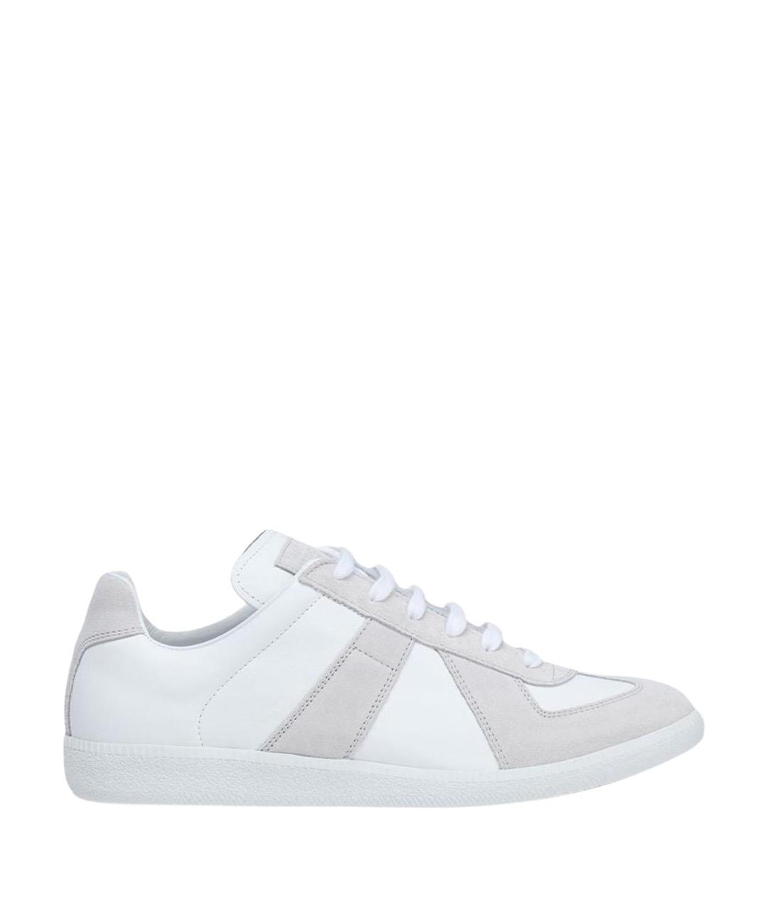 MAISON MARGIELA Белые кожаные низкие кроссовки / кеды, фото 1