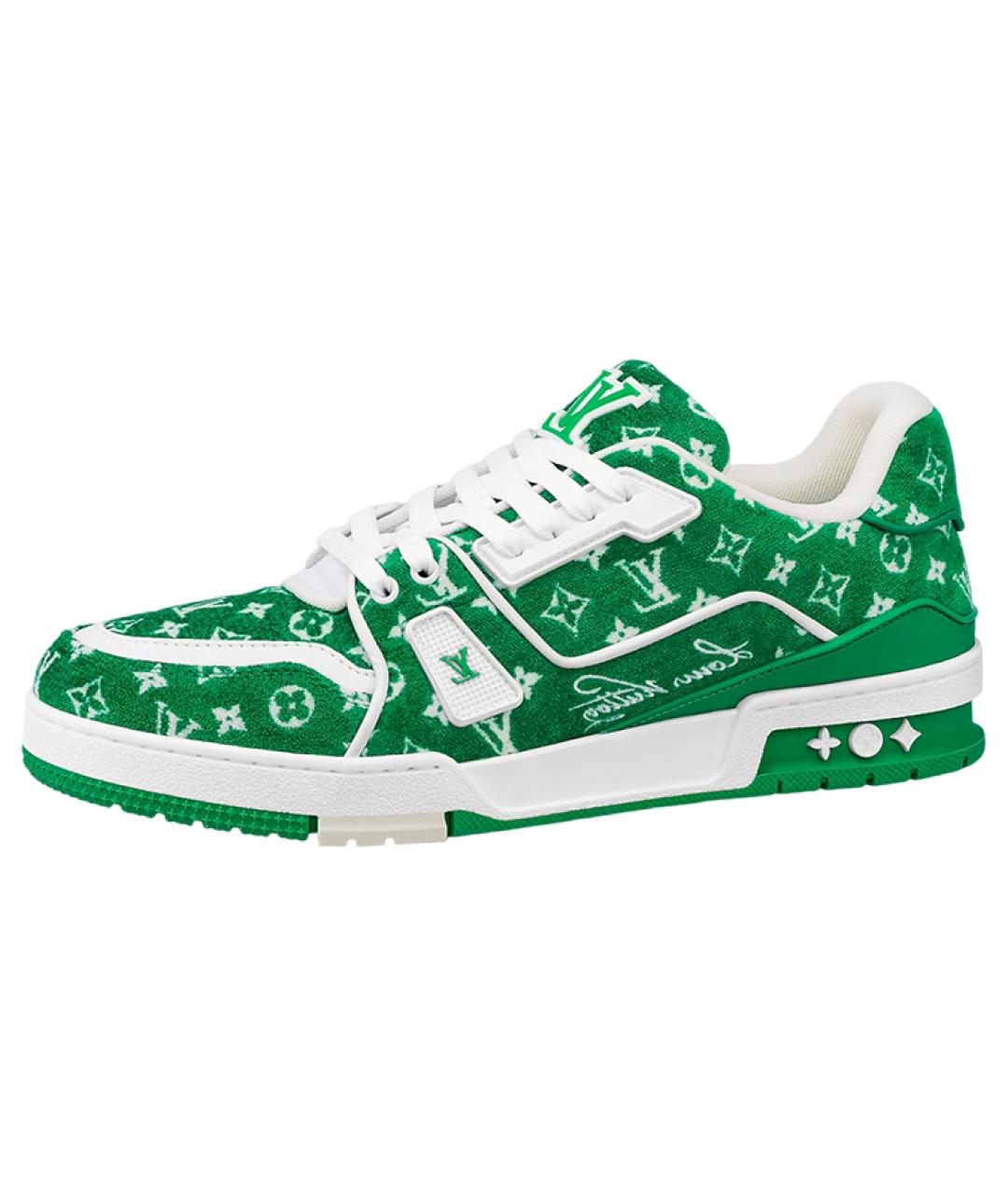 LOUIS VUITTON Зеленые текстильные кеды, фото 6