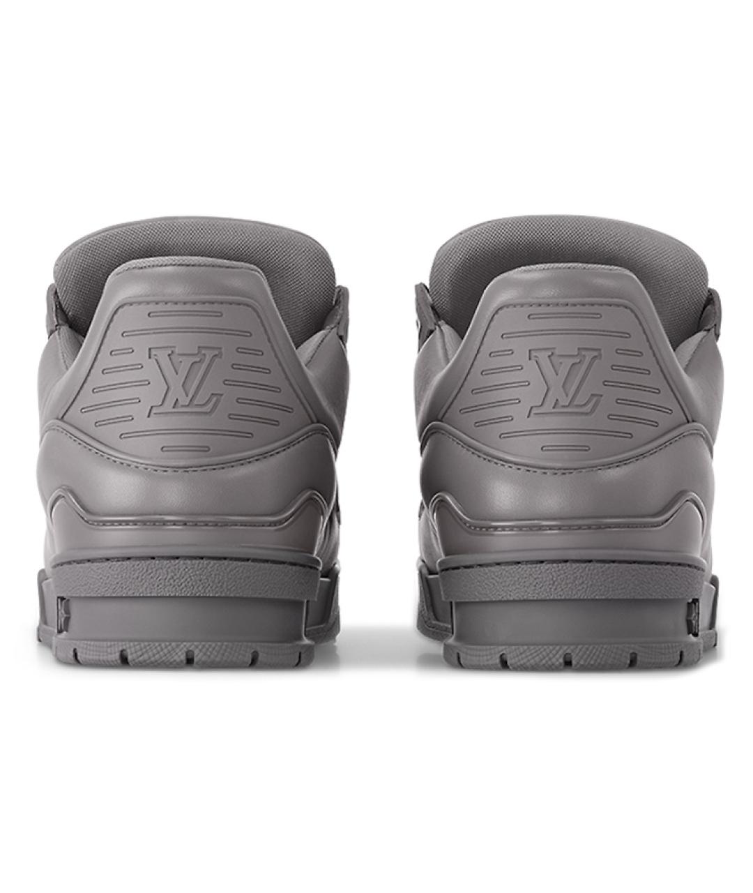 LOUIS VUITTON Серые кожаные высокие кроссовки / кеды, фото 4
