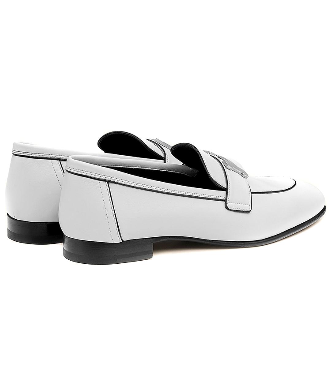 HERMES Белые кожаные лоферы, фото 5