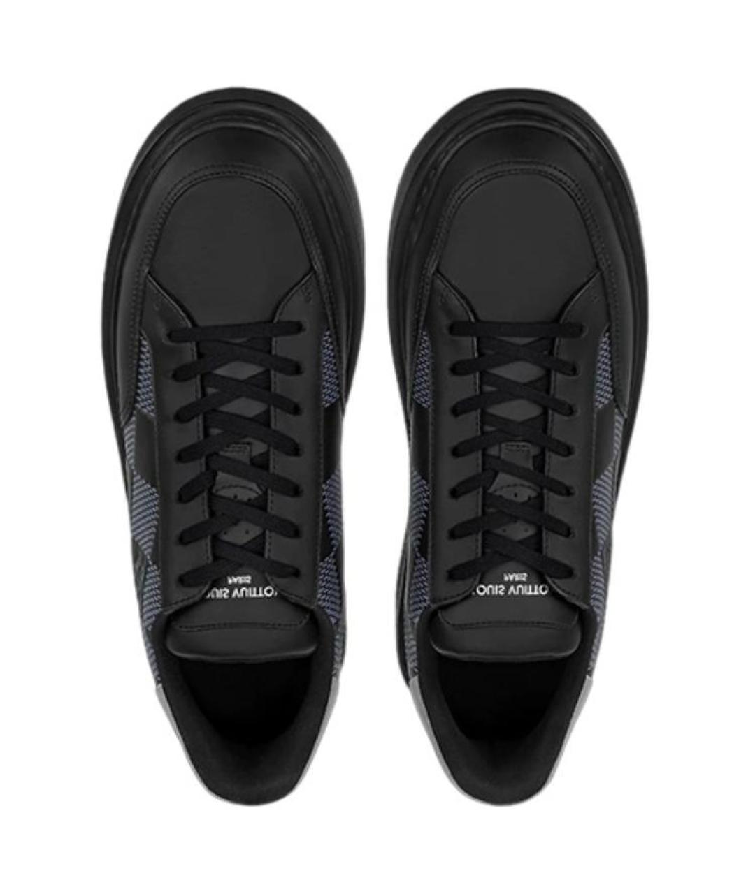 LOUIS VUITTON Черные кожаные низкие кроссовки / кеды, фото 4