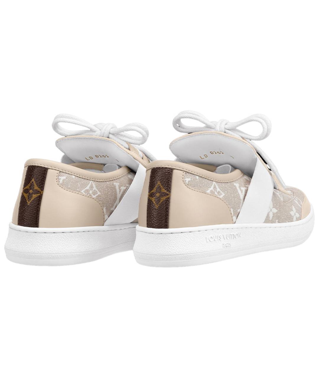 LOUIS VUITTON Бежевые текстильные кеды, фото 4