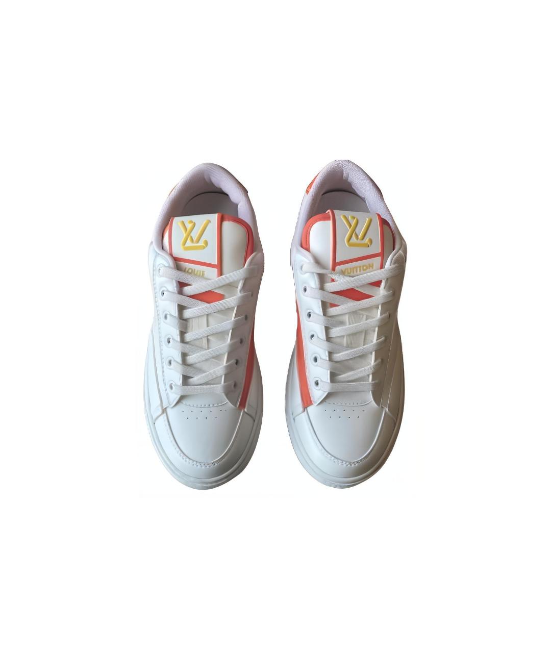 LOUIS VUITTON Белые кожаные кеды, фото 4