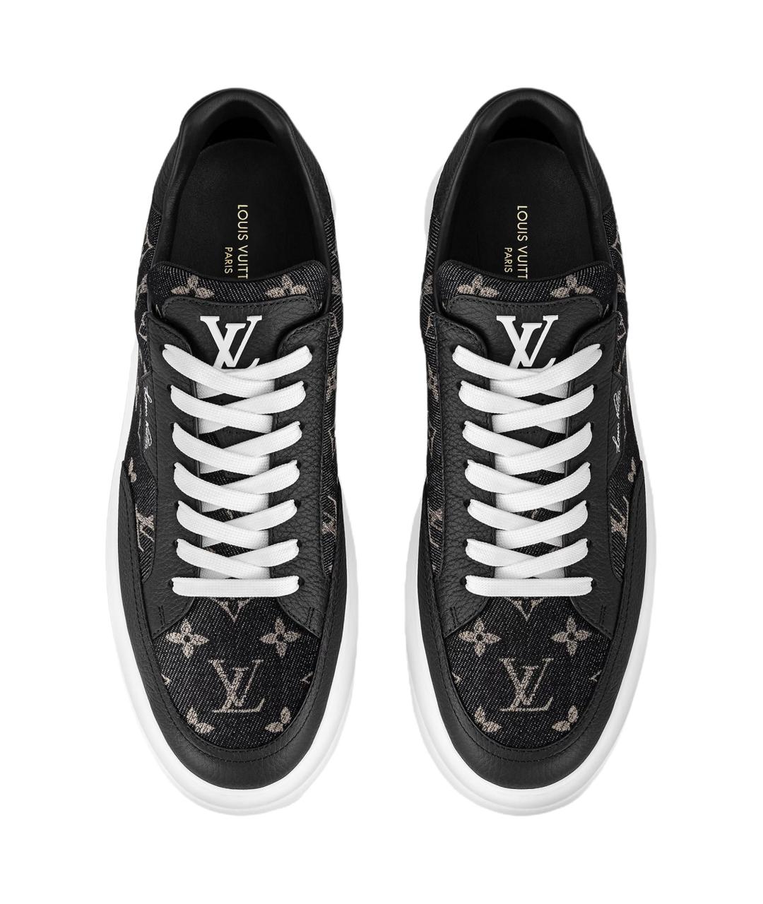 LOUIS VUITTON Черные кожаные низкие кроссовки / кеды, фото 4