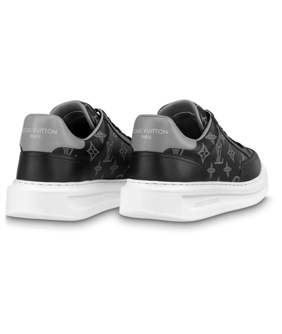 LOUIS VUITTON Черные кожаные низкие кроссовки / кеды, фото 3