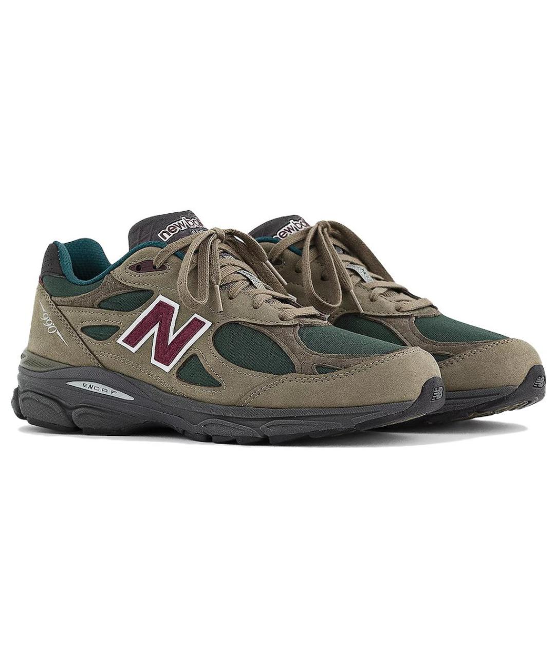 NEW BALANCE Хаки замшевые кроссовки, фото 3