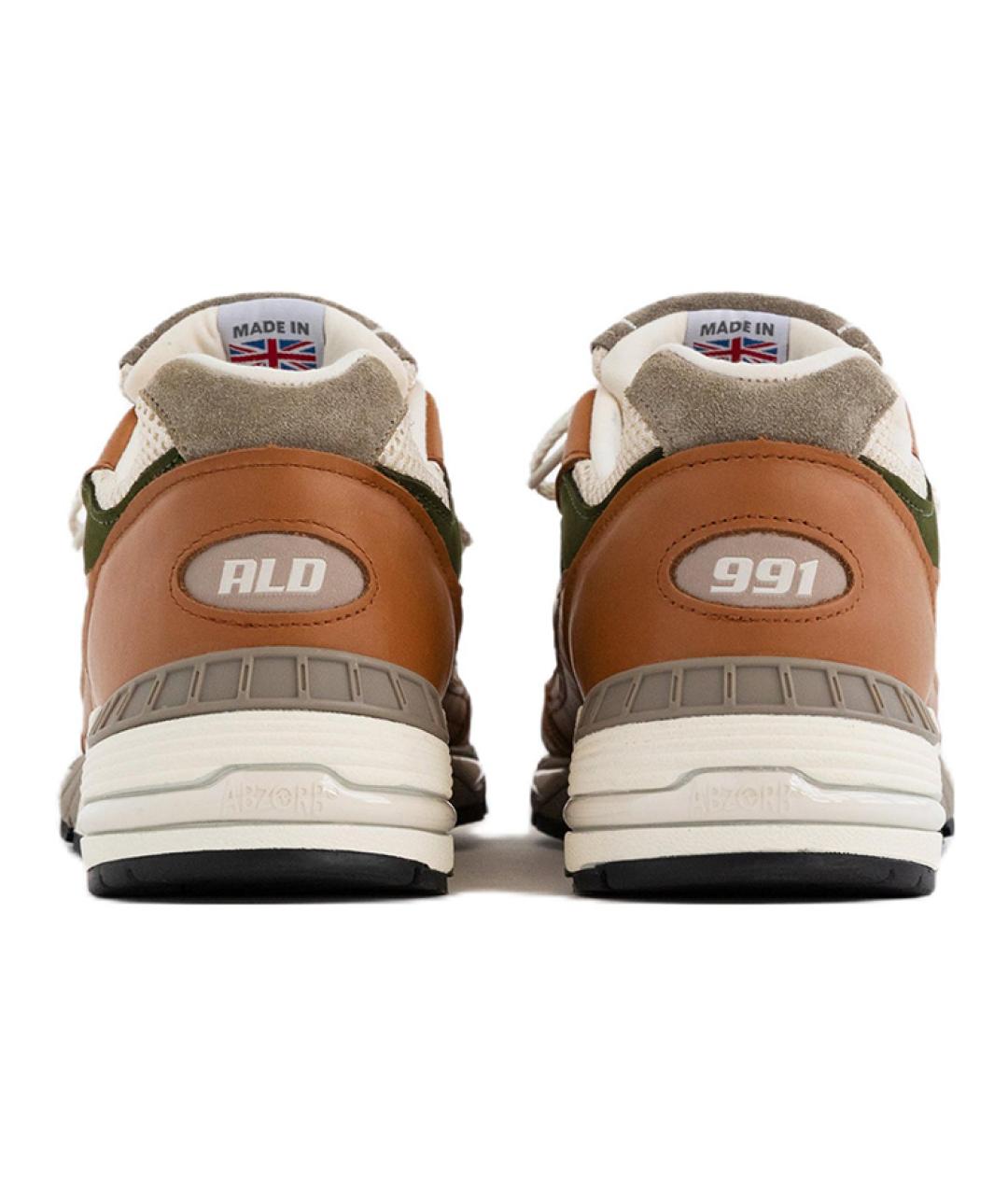 NEW BALANCE Коричневые кожаные высокие кроссовки / кеды, фото 4